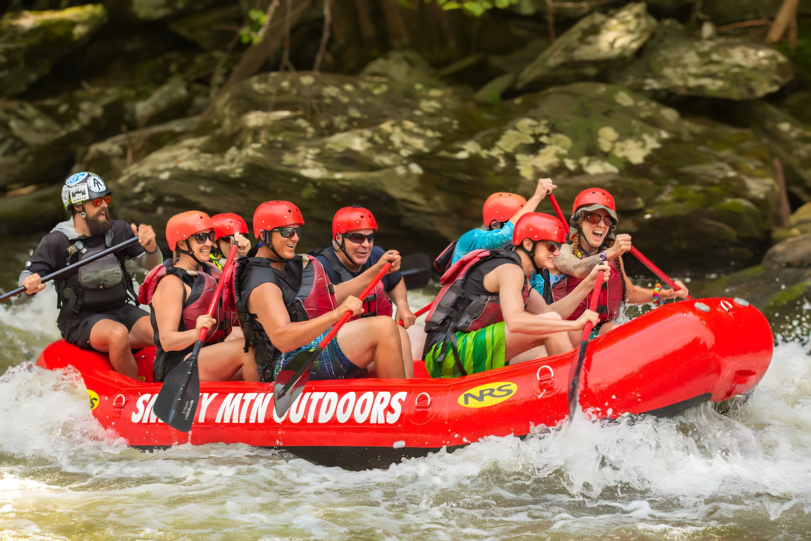 white water rafting group
