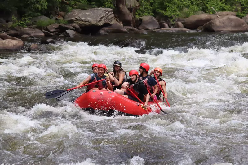 group of people rafting
