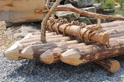 wooden raft