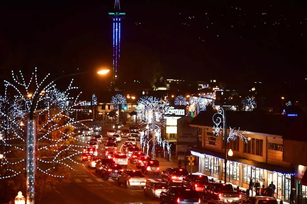 downtown Gatlinburg during Christmas