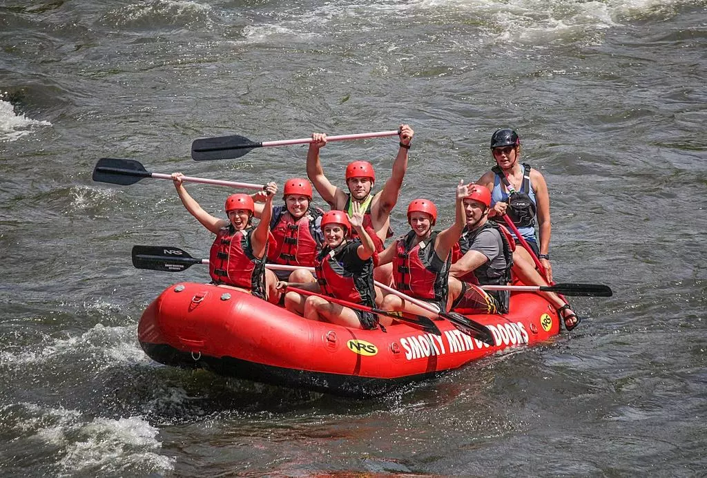 people rafting