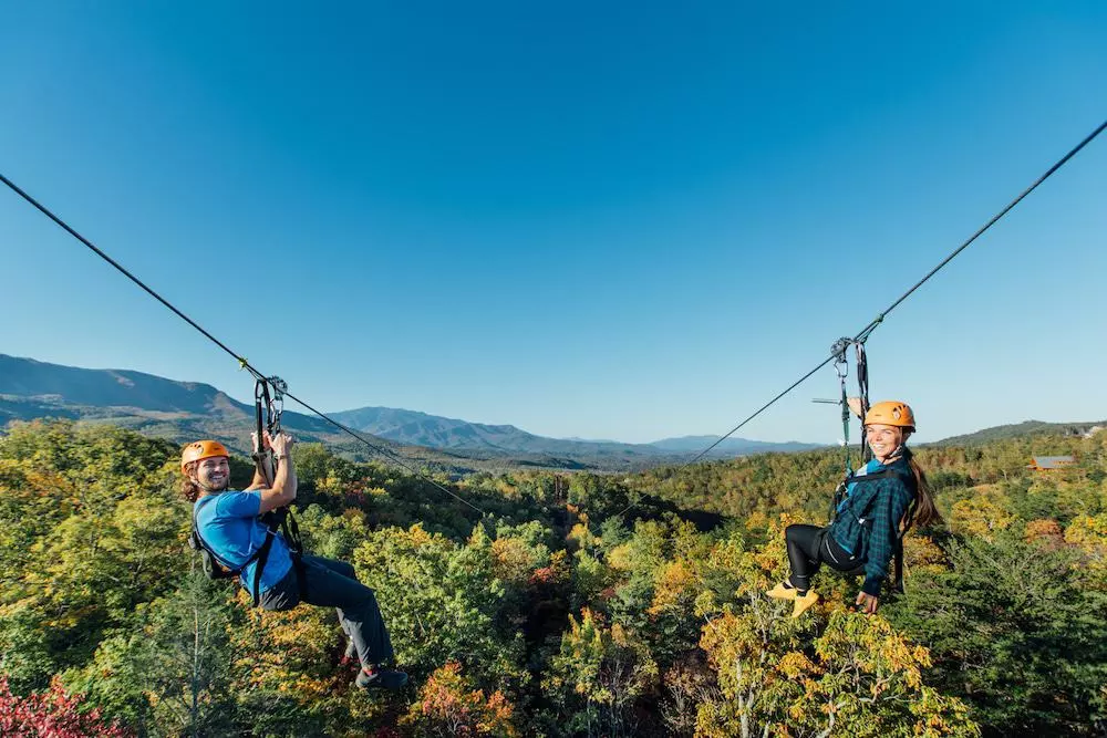 alec and kate mountaintop zipline