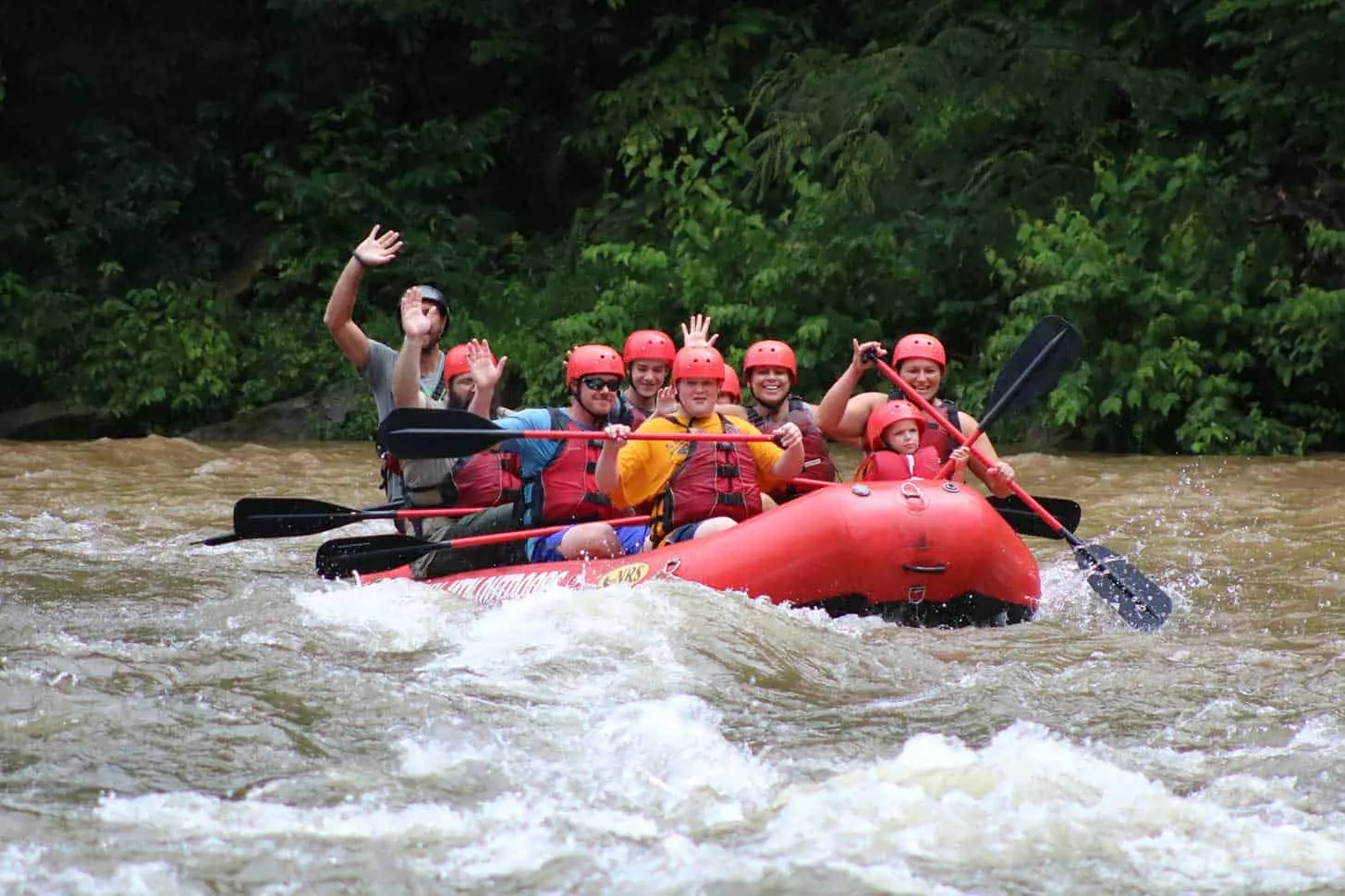 group of people rafting