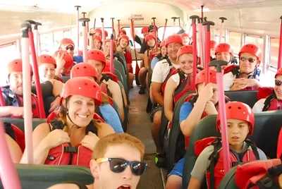 Friends riding the bus at Smoky Mountain Outdoors (2)
