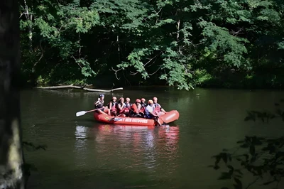 view of a rafting trip on the river