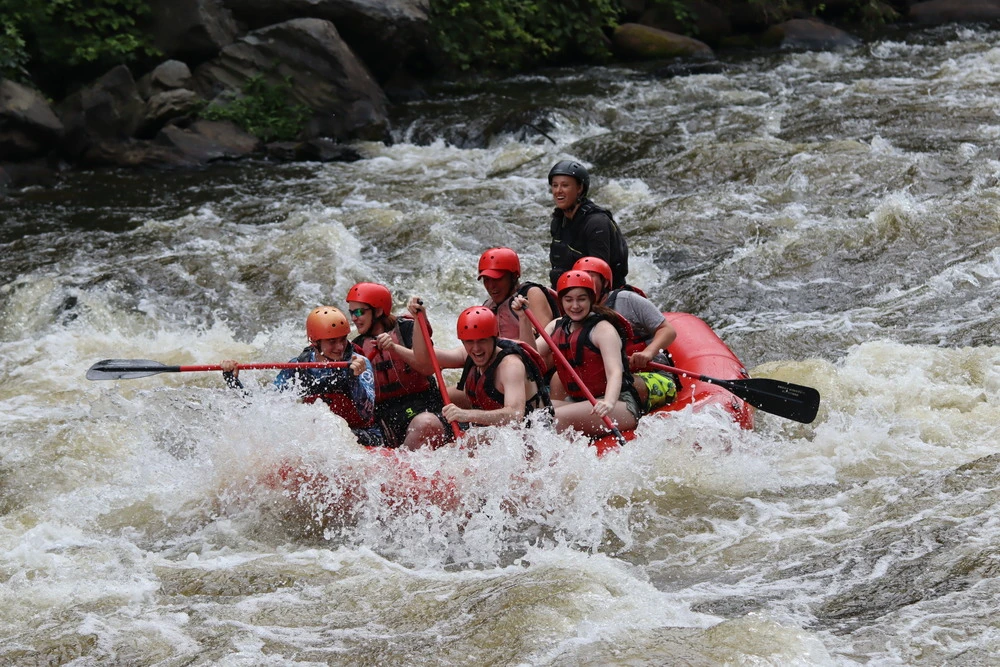 Upper Pigeon River rafting through white water rapids