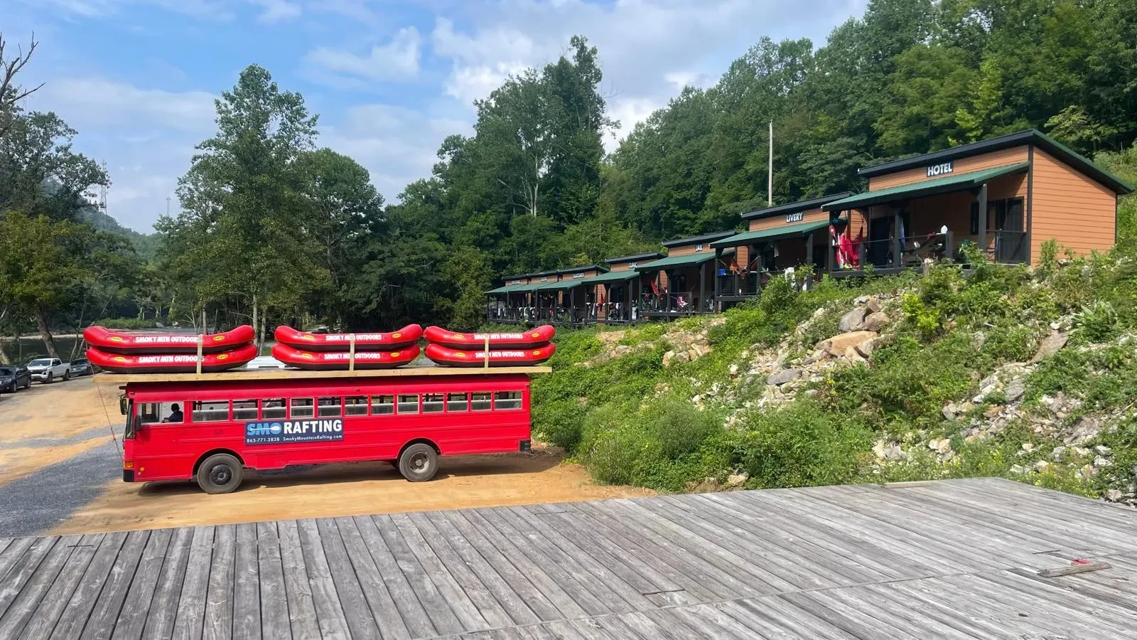 bus at SMO rafting outpost