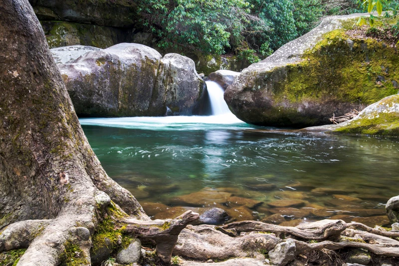 midnight hole along the big creek trail in the smoky mountains