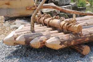 wooden raft