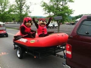 otters on float