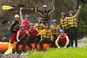 group after white water rafting in Gatlinburg