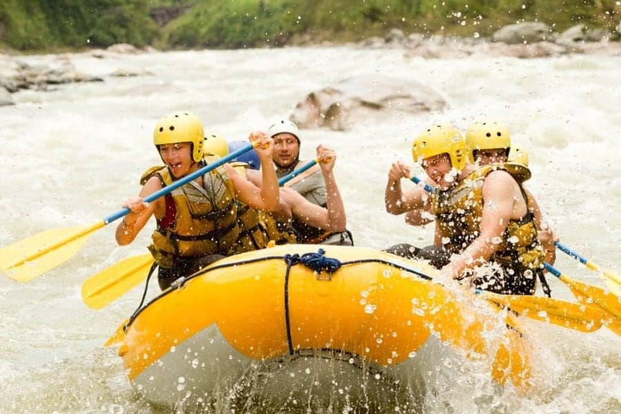 White water rafting group