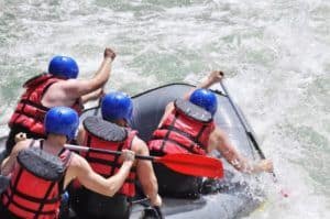 White water rafting group