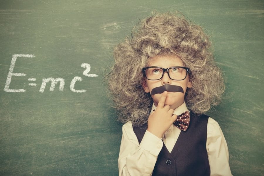 Little boy dressed as Einstein