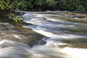 Rapids for white water rafting on the Pigeon River.