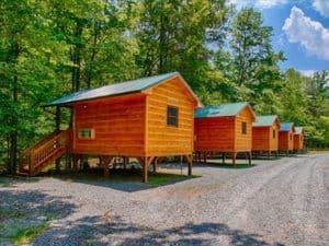 Camping cabins at Pigeon River Campground in Hartford TN