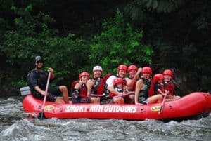 A large family going Gatlinburg rafting.