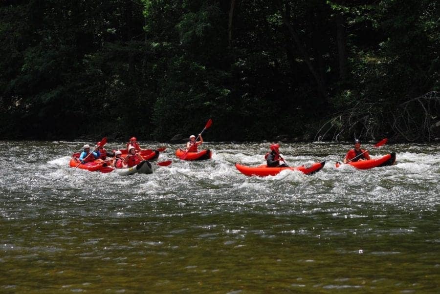 Family kayaking in the Smokies with Smoky Mountain Outdoors