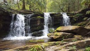 A stunning waterfall in the Smoky Mountains.