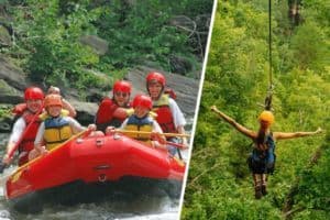 Smoky Mountain Rafting and Zipline Adventure combo package