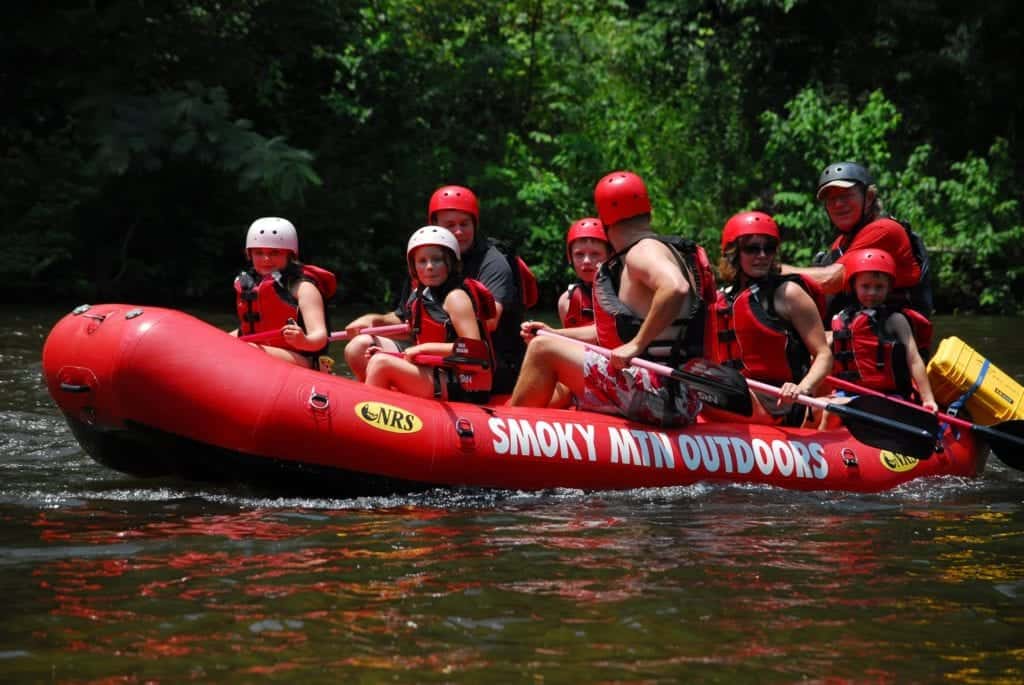 Rafters enjoying river trip with Smoky Mountain Outdoors