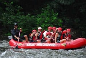 Family whitewater rafting near Gatlinburg Smoky Mountain Outdoors