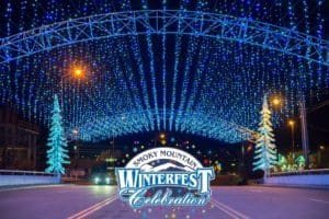 Light display at Smoky Mountain Winterfest