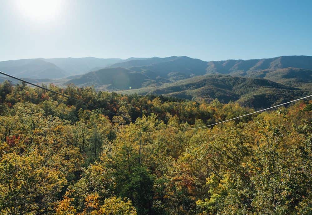 view of the smoky mountain ziplines