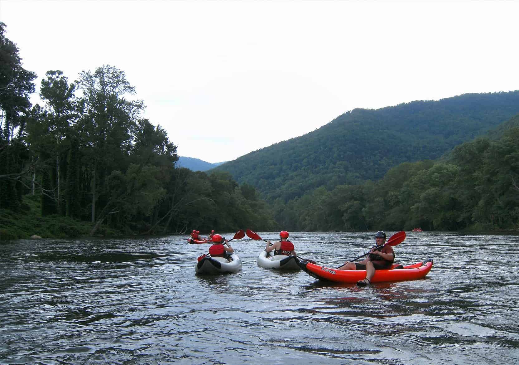 kayaking on the river