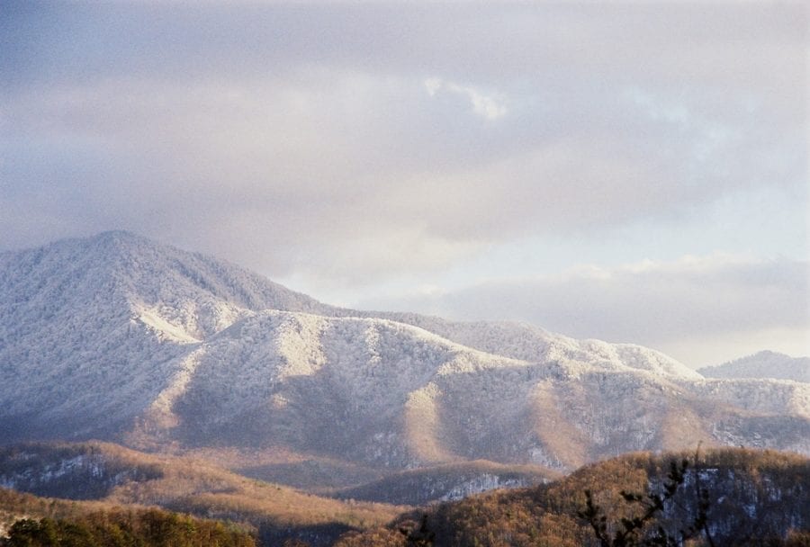 snowy smoky mountains