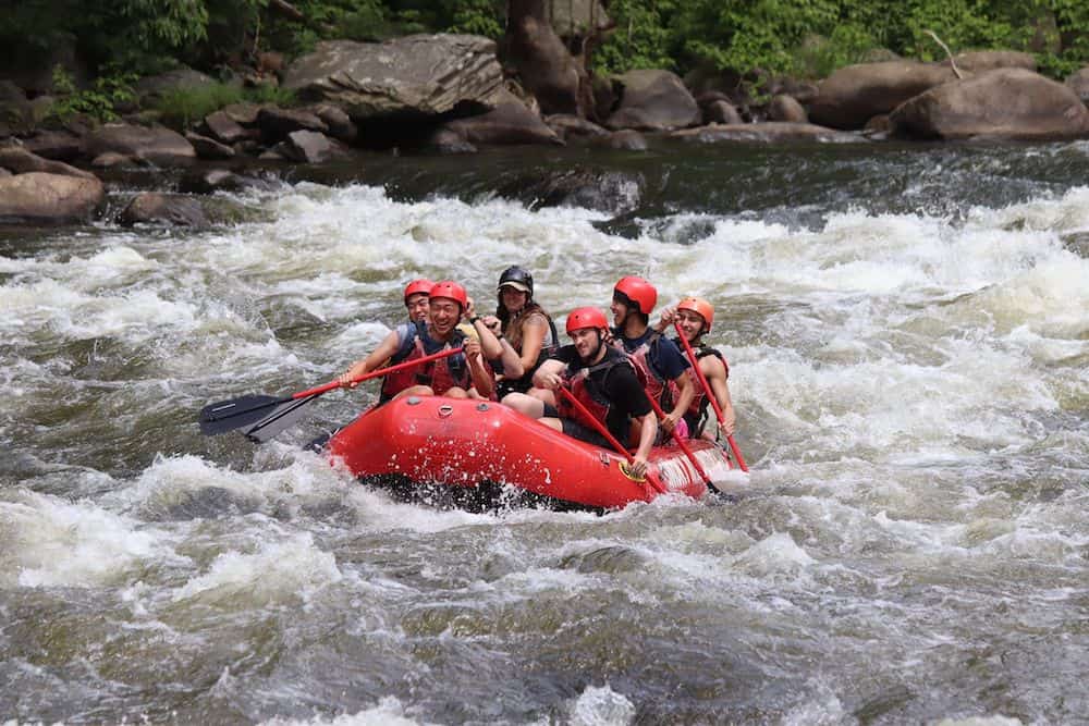 group rafting in the Smoky Mountains