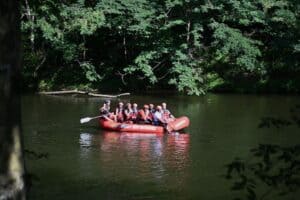 view of a rafting trip on the river