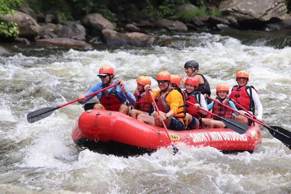 group of people rafting on the Upper River
