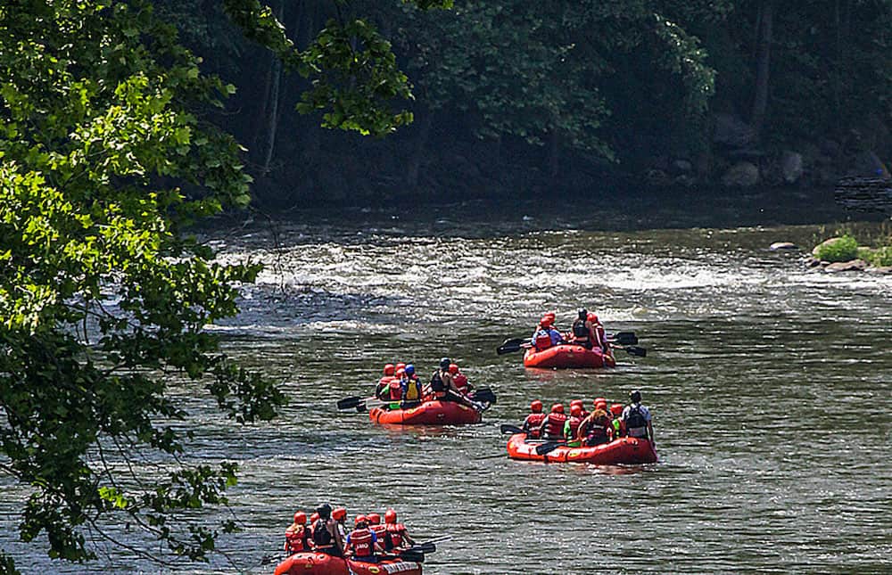 rafting on the lower pigeon river
