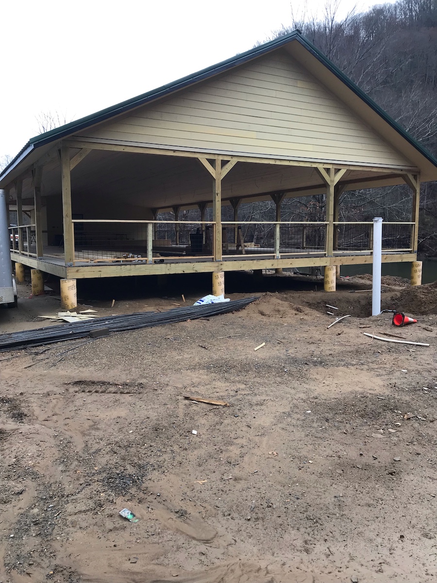 Newly constructed pavilion