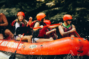 rafters paddling